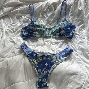 Aerie Blue Paisley Bikini Set
